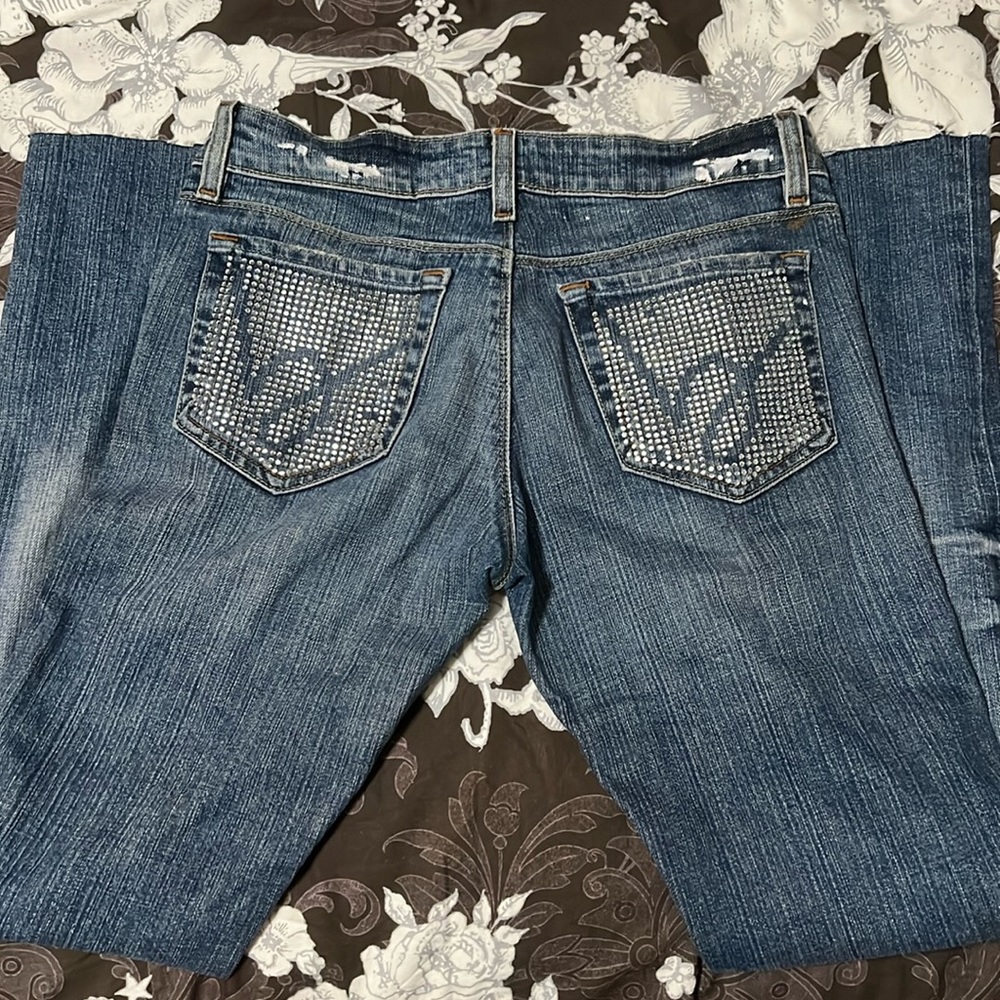 Y2K Bebe Rhinestone Low Rise Flare Jeans